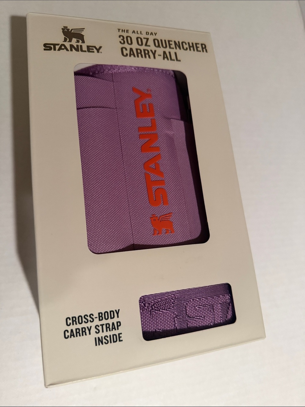 Stanley Lavender Cross-Body 30 oz Quencher Carry-All with Orange Logo